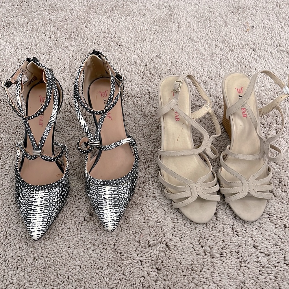 💖 3/$15 2 Pairs Just Fab Shoes Size 7